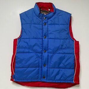 Vintage Puffer Vest Trailmaster Men’s Small 80s Blue Red Ski Utility